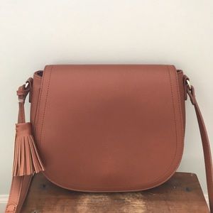 Faux leather saddle bag